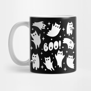 Boo Halloween Cat Ghosts Mug